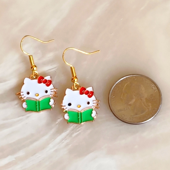 Sanrio Hello Kitty Bookworm Handmade Earrings - Picture 4 of 4
